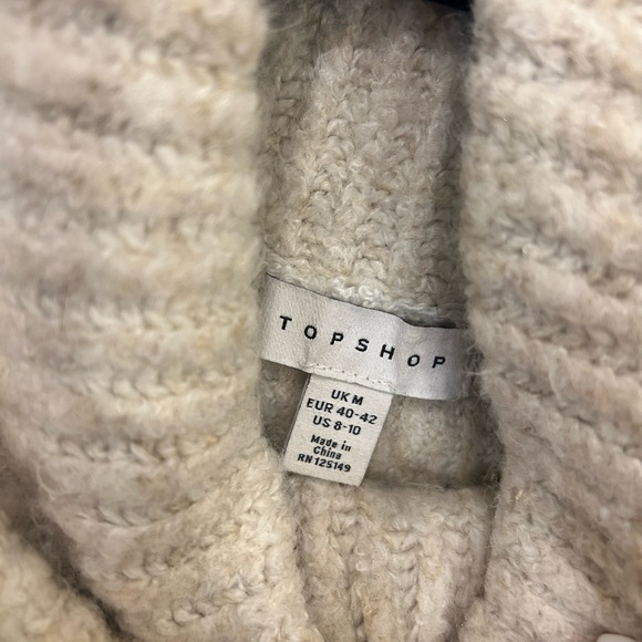 Topshop sweater dress turtleneck medium in oat - Picture 5 of 11